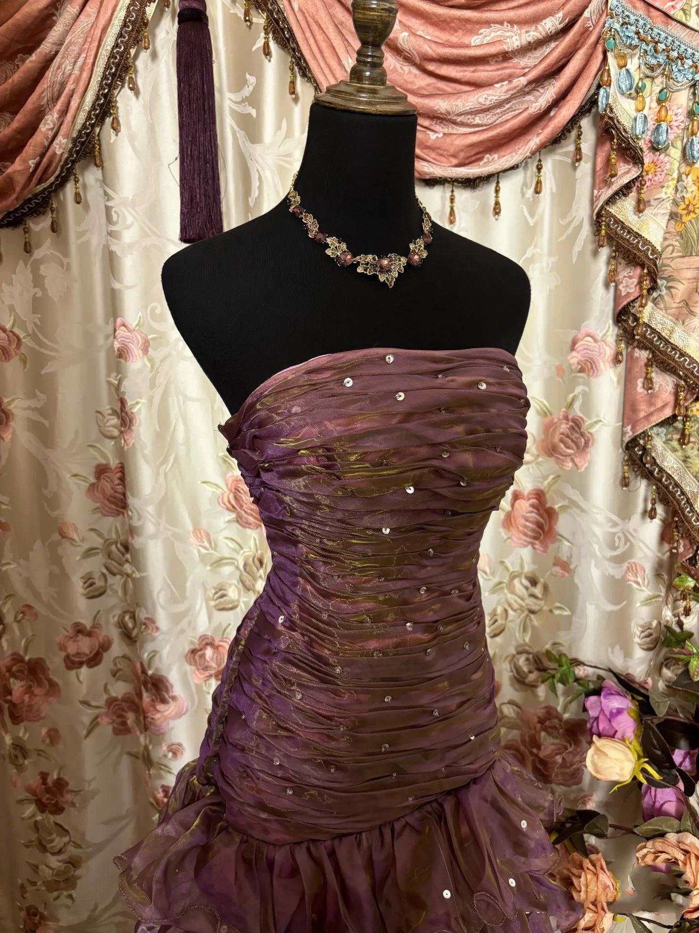 Classy Mermaid Strapless Ruffles Long Evening Dress Prom Dresses SD3818