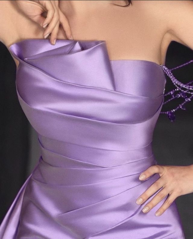 Sexy Lilac Strapless Pleated Prom Evening Dresses With Slit,AST1715