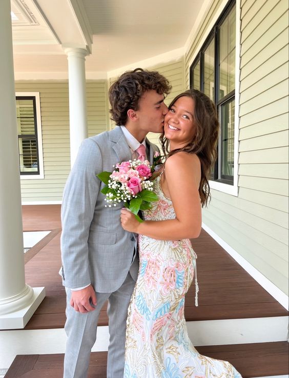 Spaghetti Straps Mermaid Long Prom Dress With Side Slit, AST905