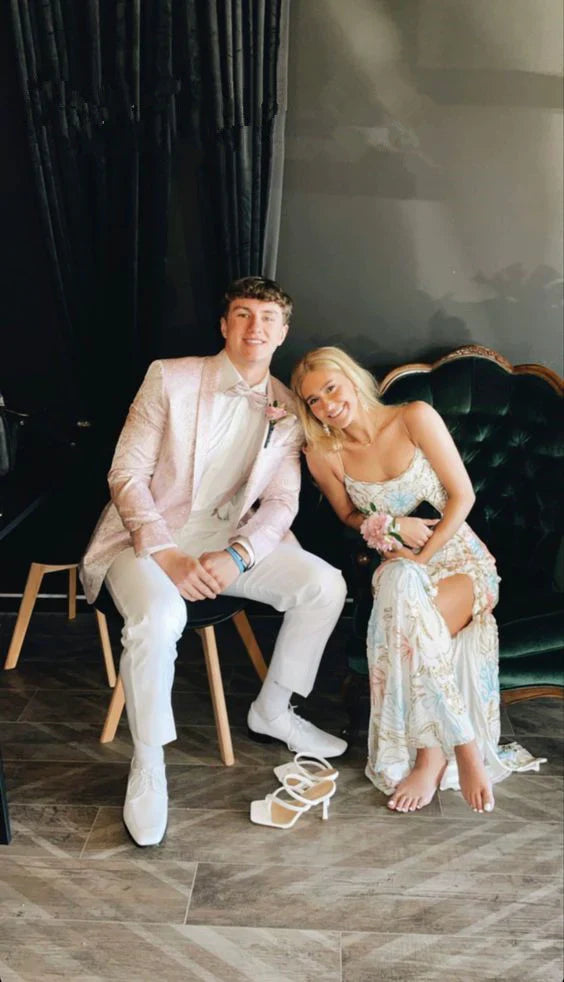 Spaghetti Straps Mermaid Long Prom Dress With Side Slit, AST905