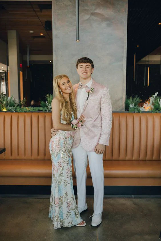 Spaghetti Straps Mermaid Long Prom Dress With Side Slit, AST905