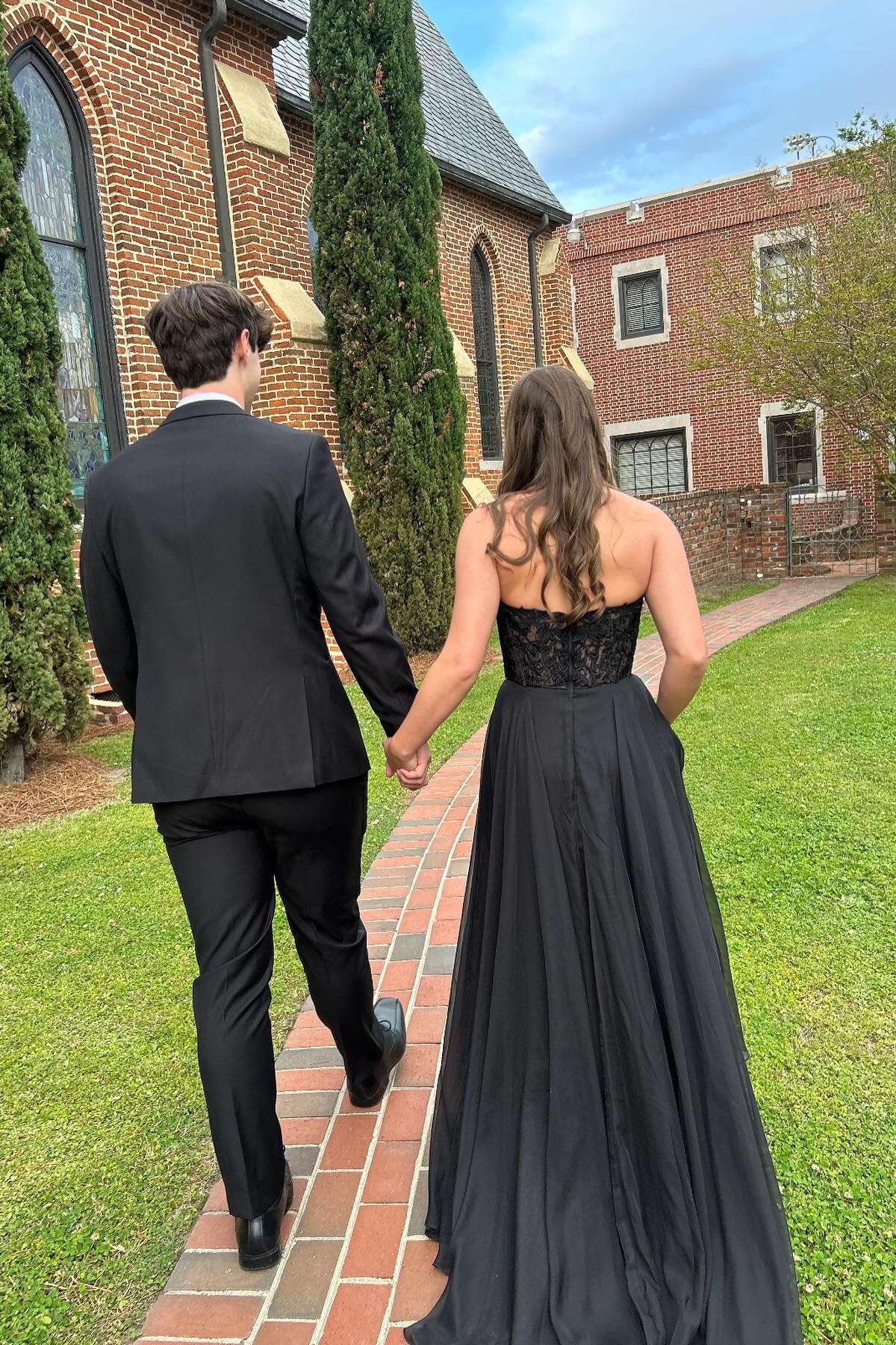 Strapless Black Appliques A-line Long Dress Chiffon Formal Dresses