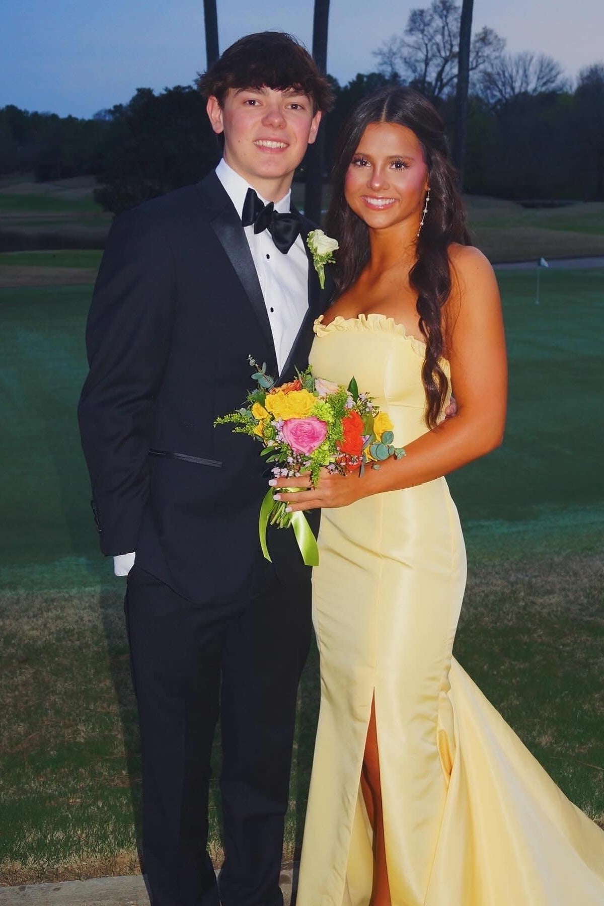 Classy Red Strapless Satin Mermaid Long Prom Dress with Slit