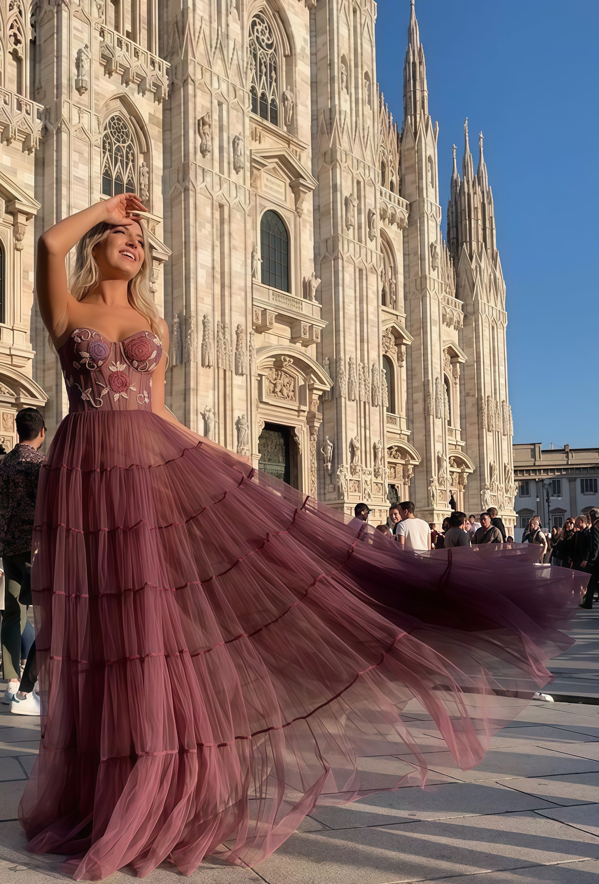 Sweetheart A-Line Tulle Prom Dress, Embroidery Applique Party Gown,AST1679