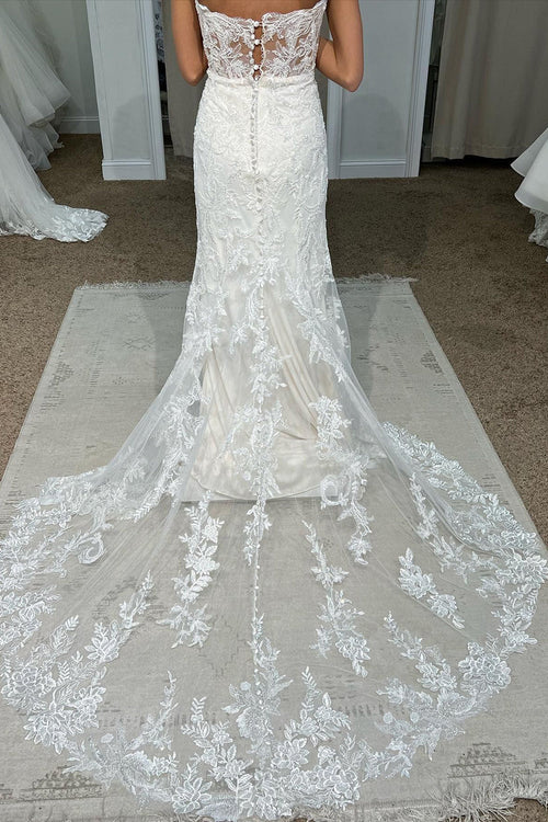 Aimishang Elegant White Sweetheart Mermaid Long Lace Wedding Dress
