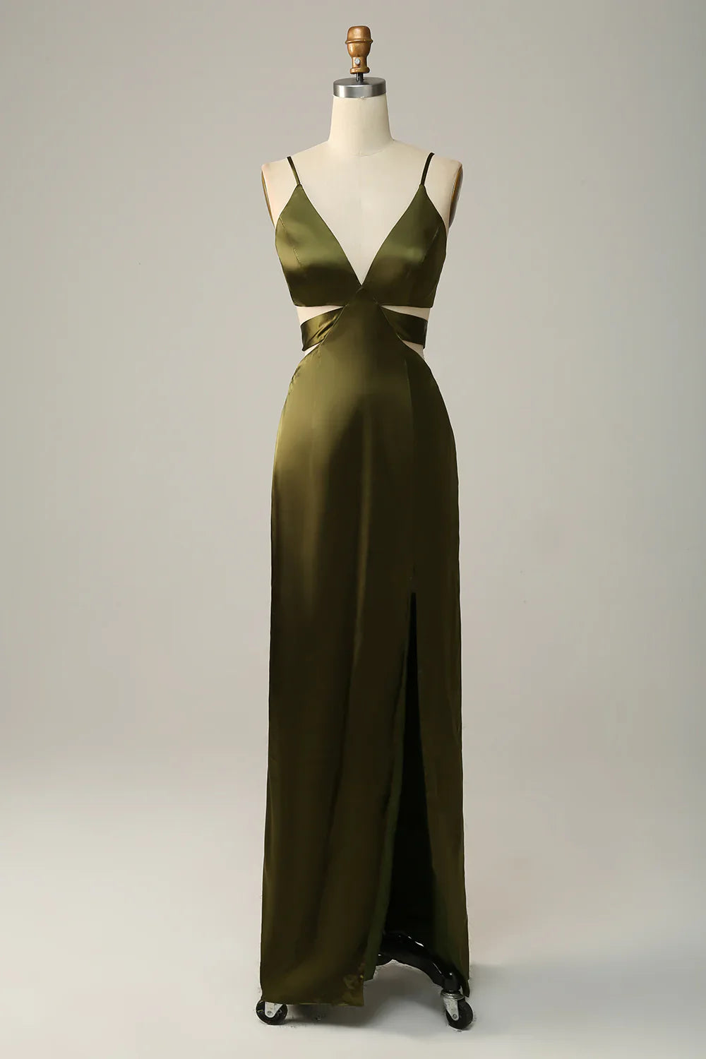 Spaghetti Straps V Neck Bridesmaid Dress