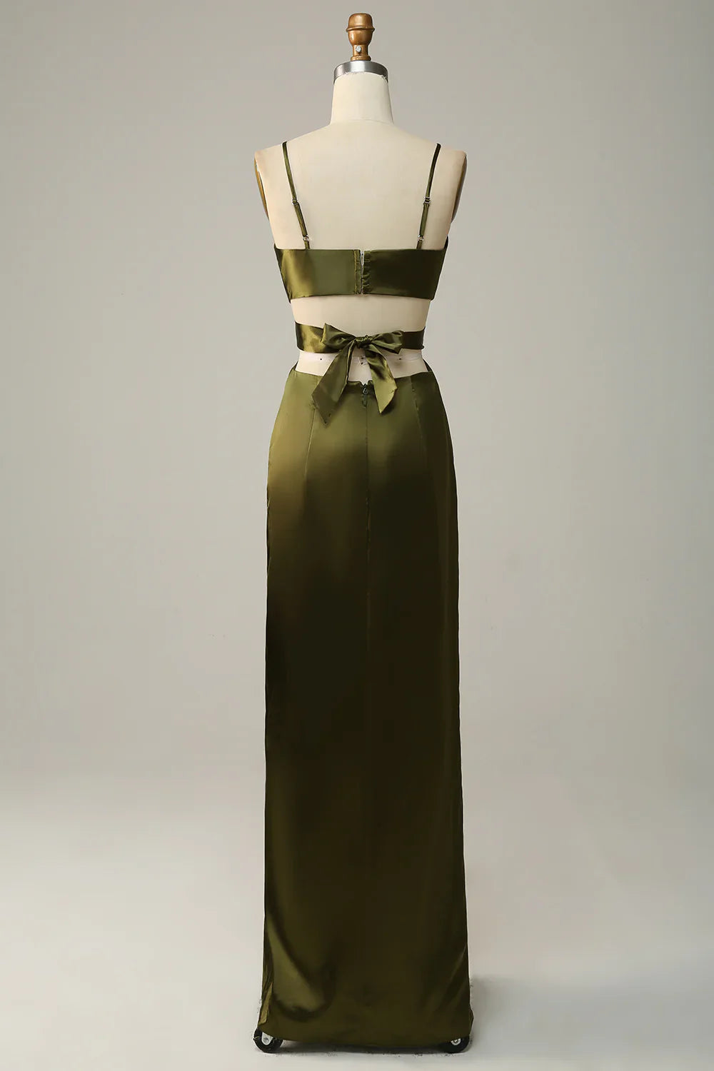 Spaghetti Straps V Neck Bridesmaid Dress