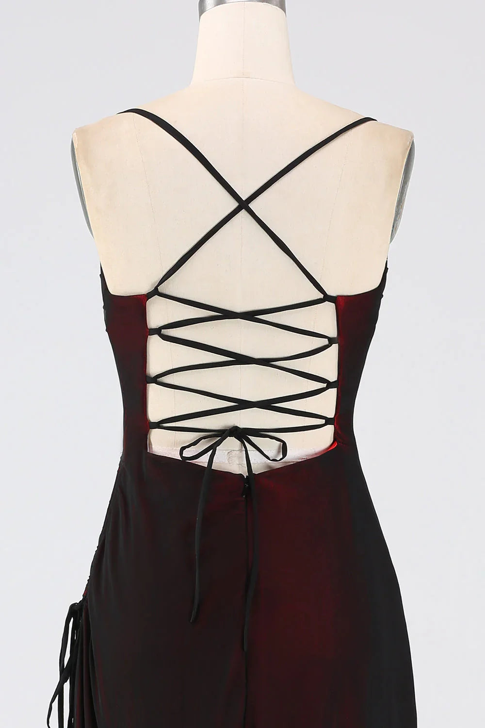 Sheath Spaghetti Straps Floor Length Bridesmaid Dress