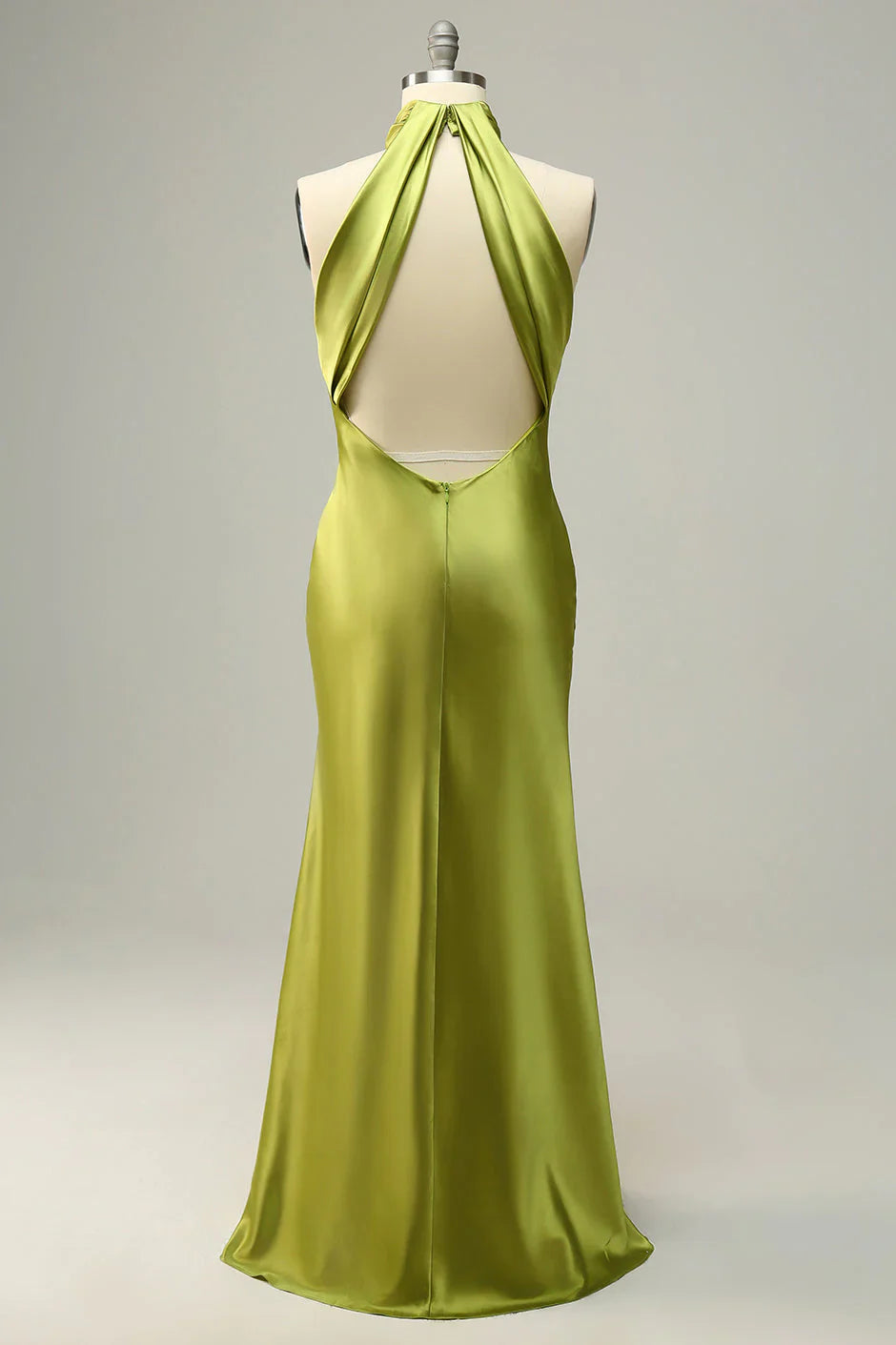 Halter Open Back Long Bridesmaid Dress