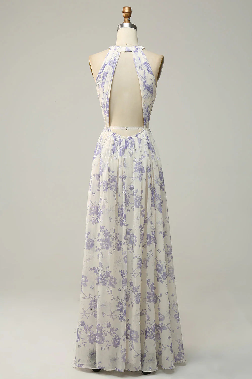 Floral Boho Long Chiffon Bridesmaid Dress