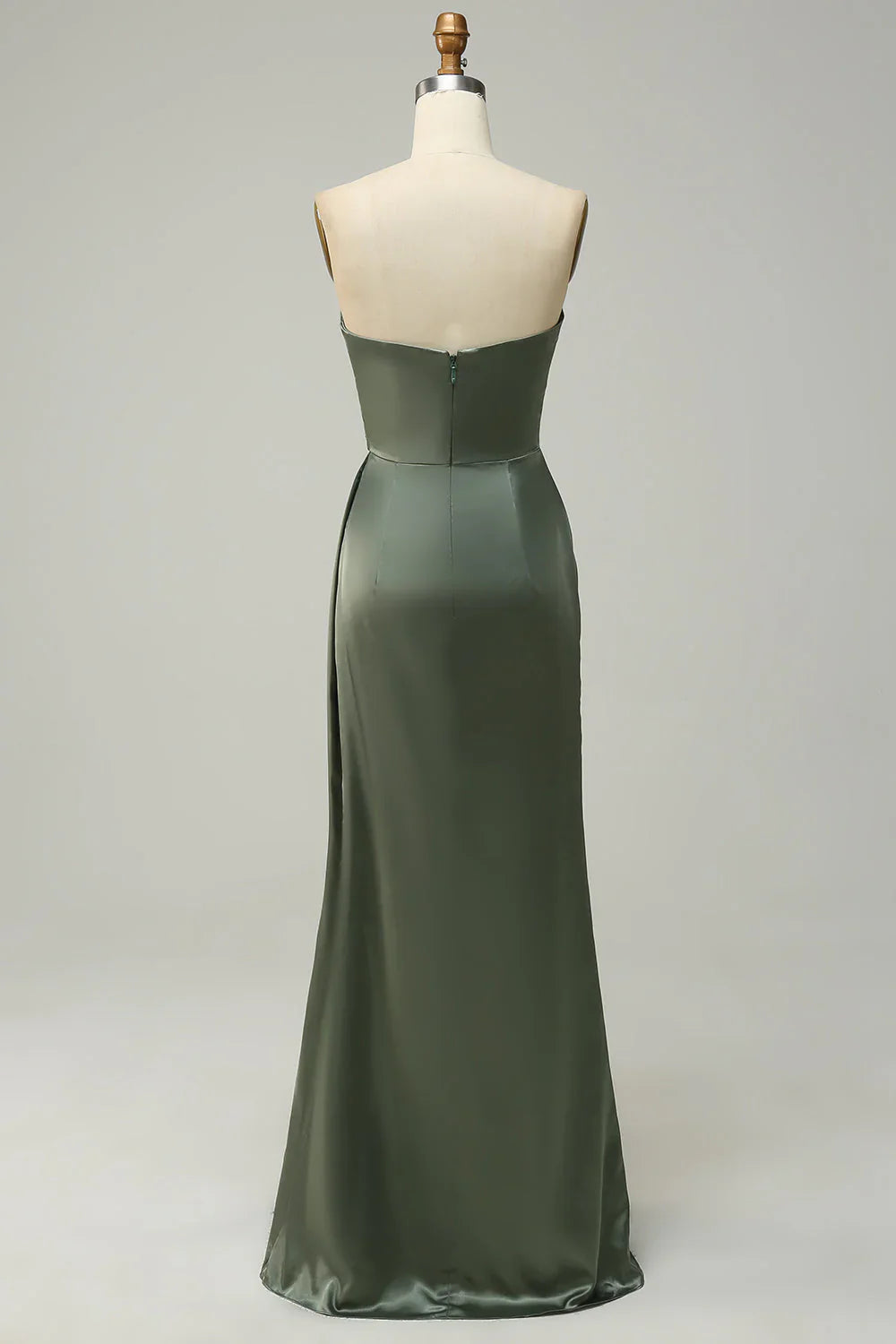 Strapless Long Bridesmaid Dress With Slit