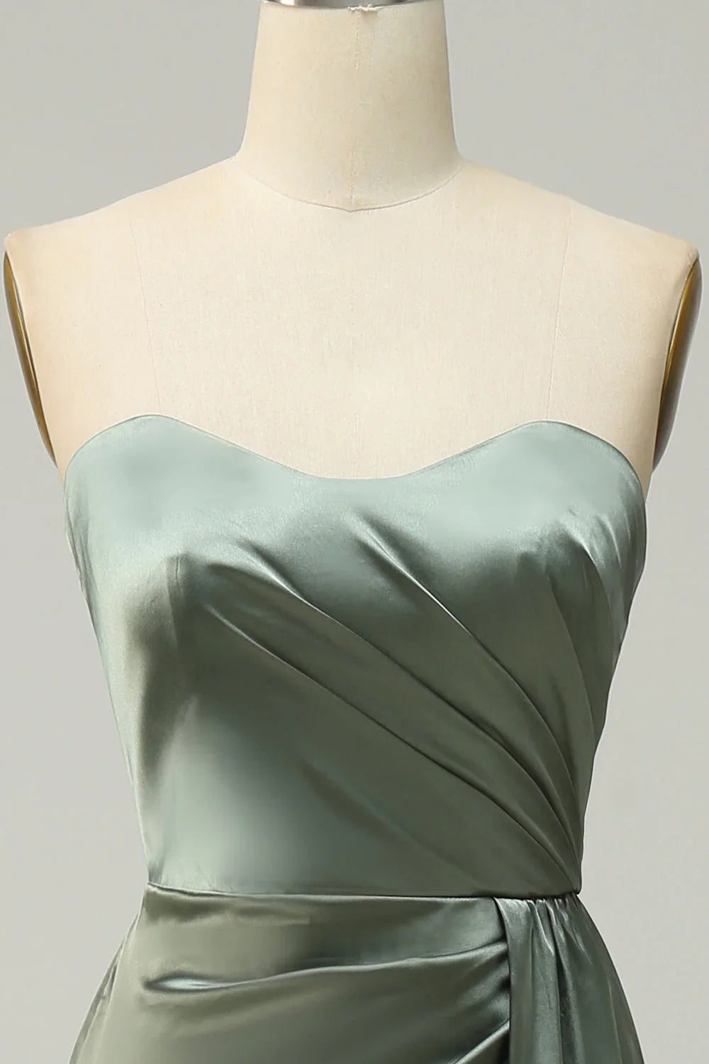 Strapless Long Bridesmaid Dress With Slit