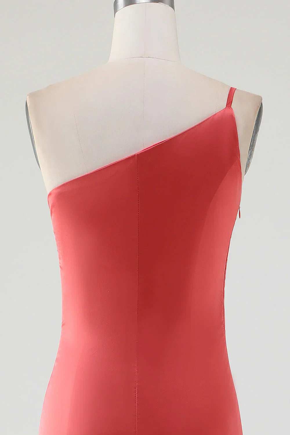 Sheath One Shoulder Floor-Length Pleated Satin Bridesmaid Dress
