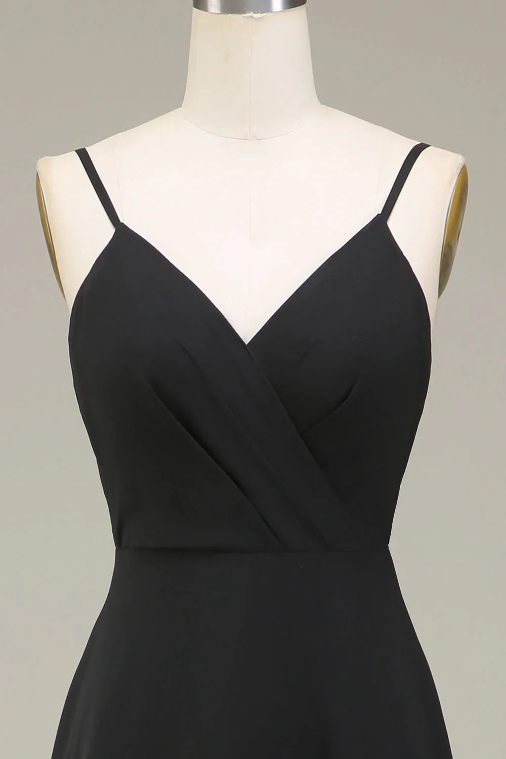 A-Line Spaghetti Straps Chiffon Long Bridesmaid Dress
