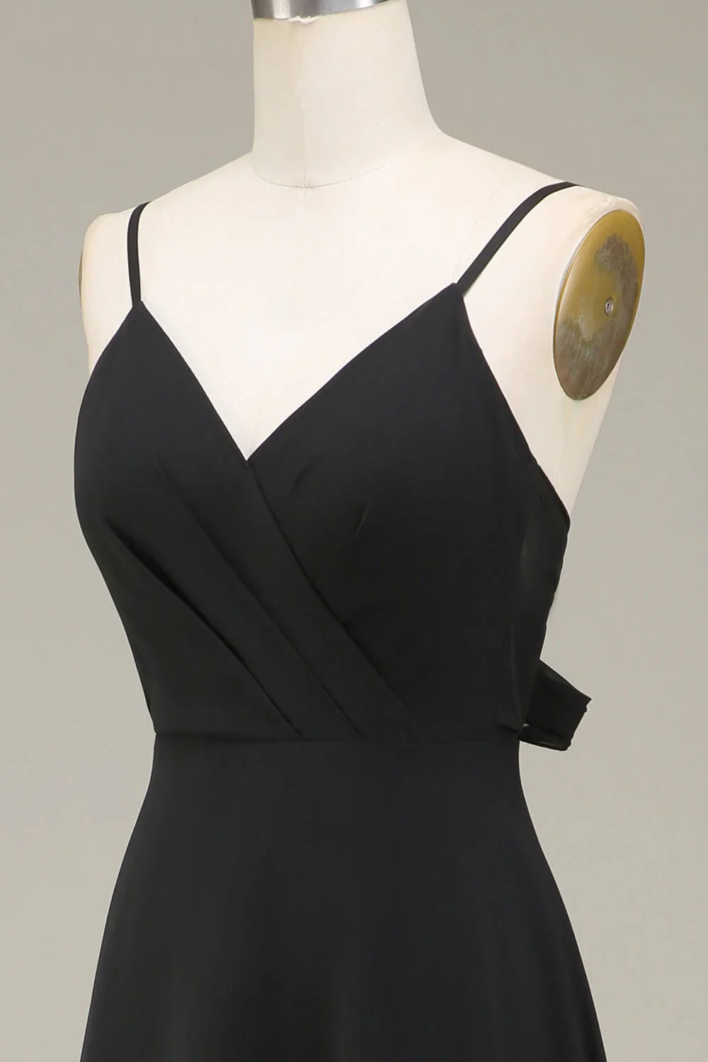 A-Line Spaghetti Straps Chiffon Long Bridesmaid Dress