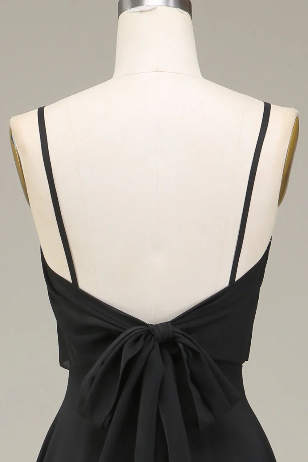 A-Line Spaghetti Straps Chiffon Long Bridesmaid Dress