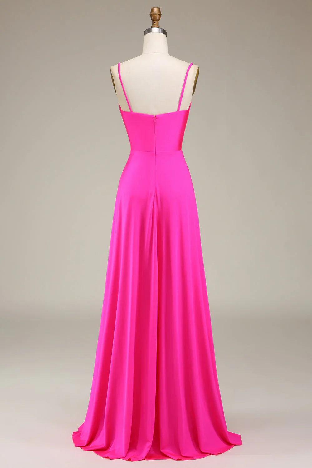 Spaghetti Straps A-Line Prom Bridesmaid Dresses With Pleated