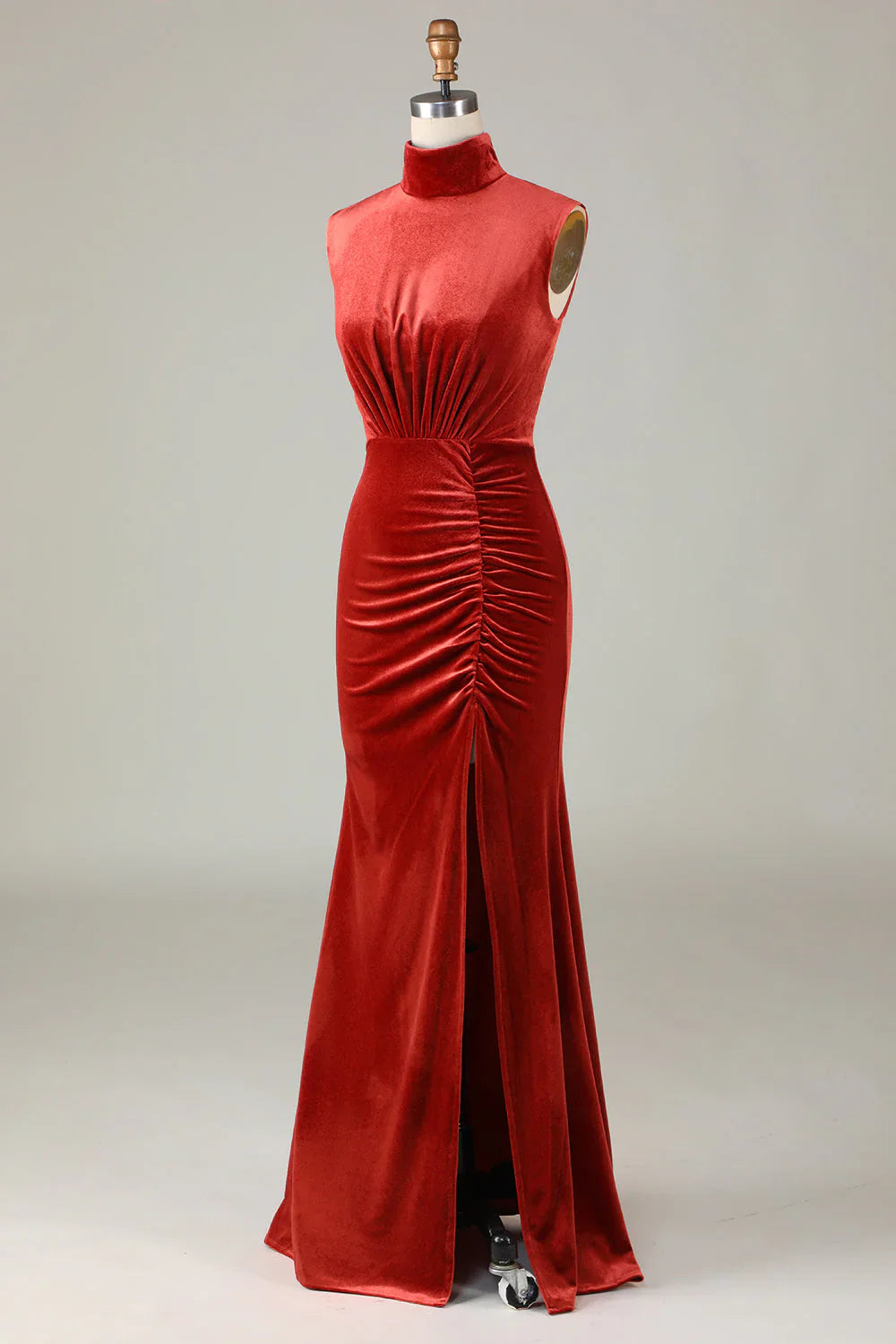 Mermaid Velvet Sleeveless Bridesmaid Dress