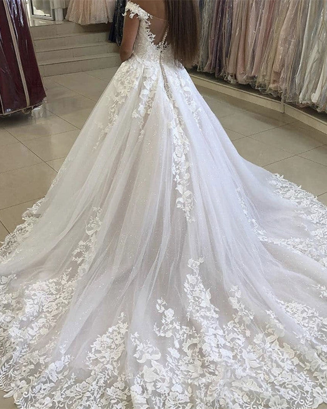 Lace Wedding Dress Off Shoulder Ball Gown