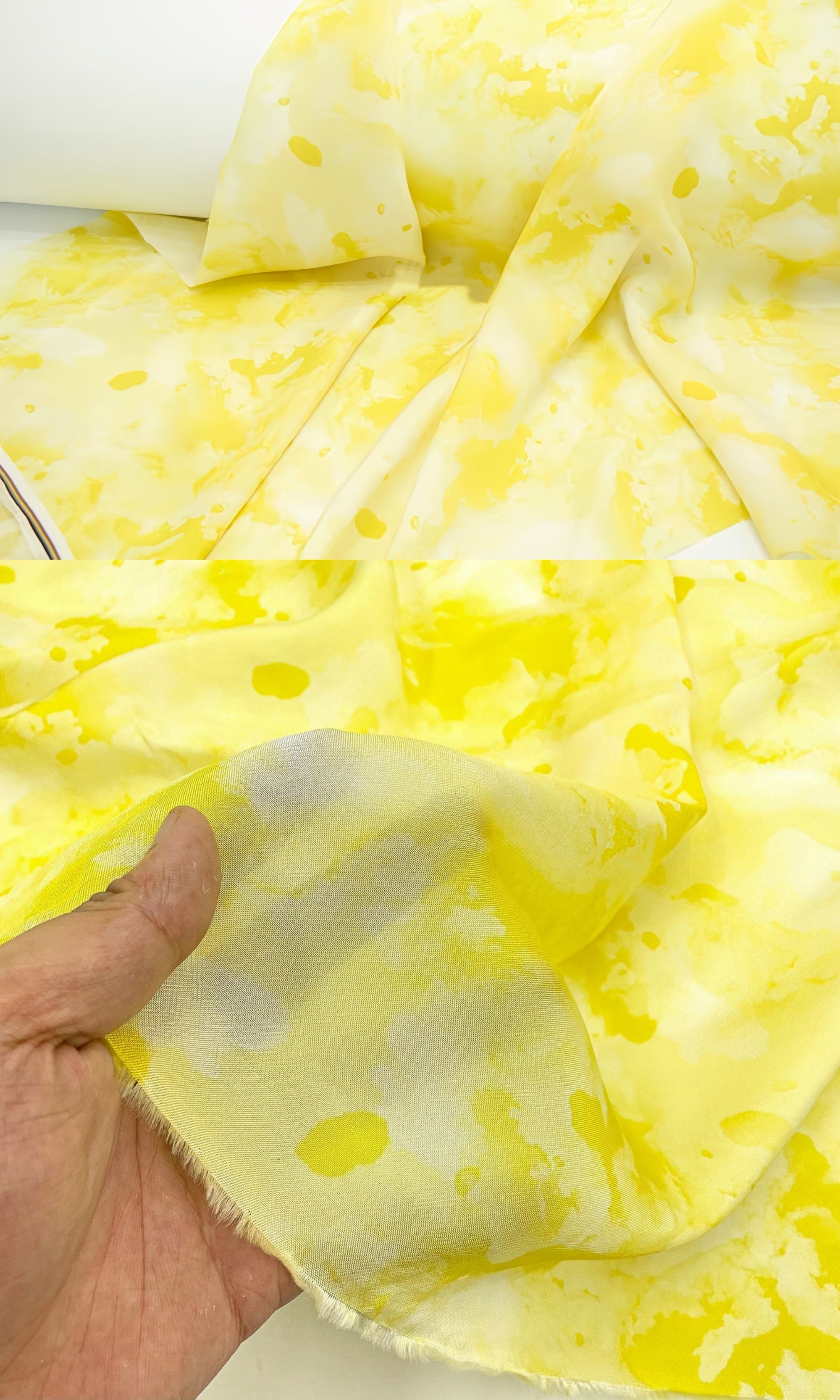 Yellow Floral Print Long Prom Dresses, Tie Dye Flax Evening Party Gown, AST1585