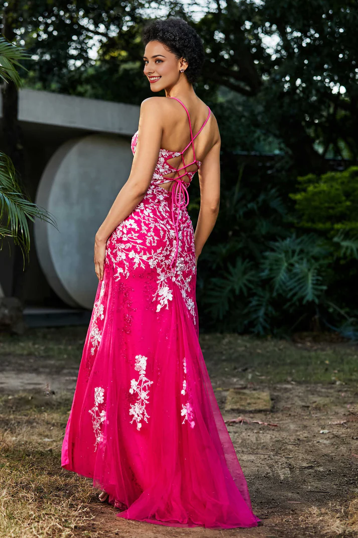 Aimishang Elegant Mermaid Prom Dresses Sweep Train Dress Evening Dress Applique