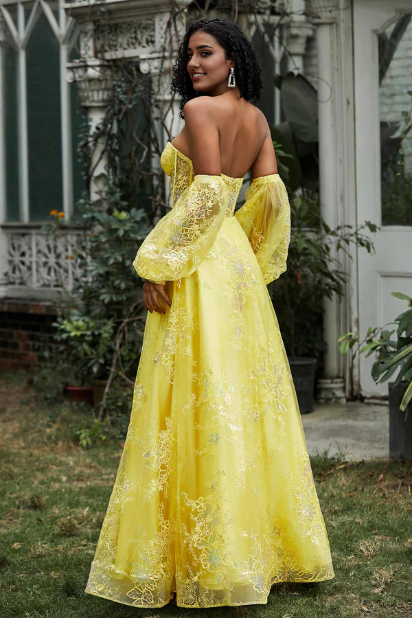 Aimishang Elegant Prom Dresses Sweetheart Evening Dress Floor-Length Gown With Slit