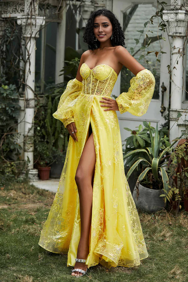 Aimishang Elegant Prom Dresses Sweetheart Evening Dress Floor-Length Gown With Slit