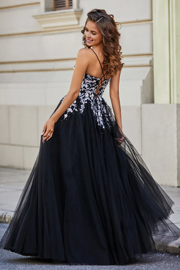 Aimishang Elegant A Line Prom Dresses Lace-up Back Tulle Gown Evening Dress