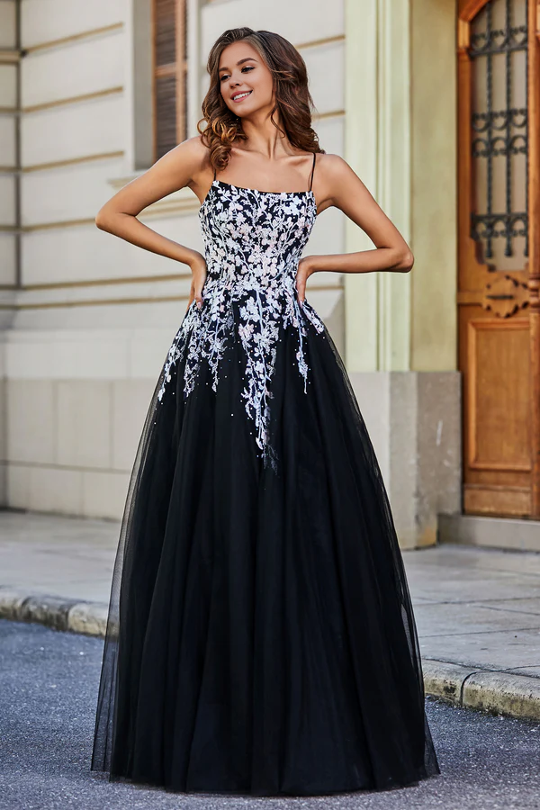 Aimishang Elegant A Line Prom Dresses Lace-up Back Tulle Gown Evening Dress
