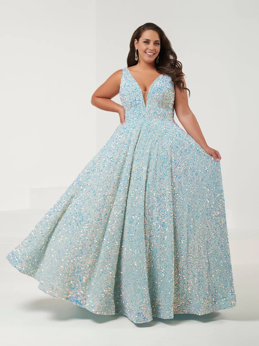 Aimishang Fashion Evening Dress Plus Size Velvet Sequin A-line Gown Prom Dresses