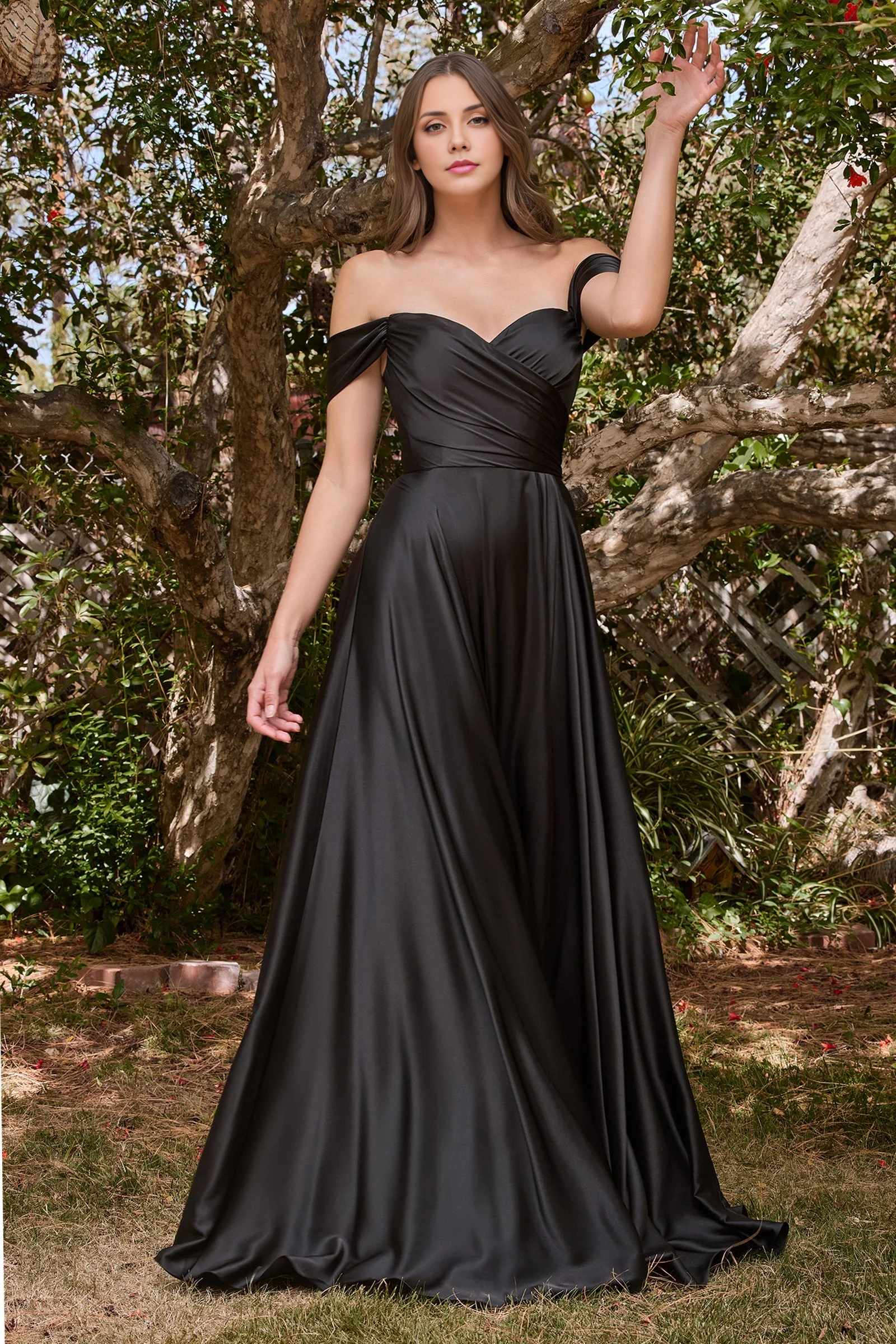 Aimishang Elegant Evening Dress Long Off Shoulder A-line Satin Dress Prom Dresses