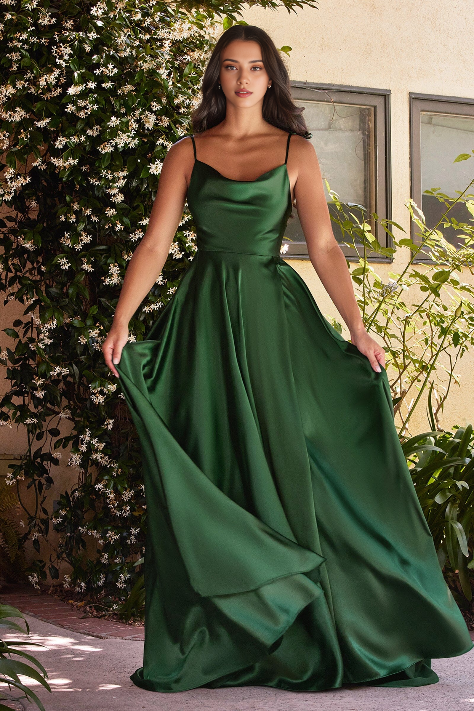 Aimishang Elegant Evening Dress Long Satin A-line Dress Prom Dresses