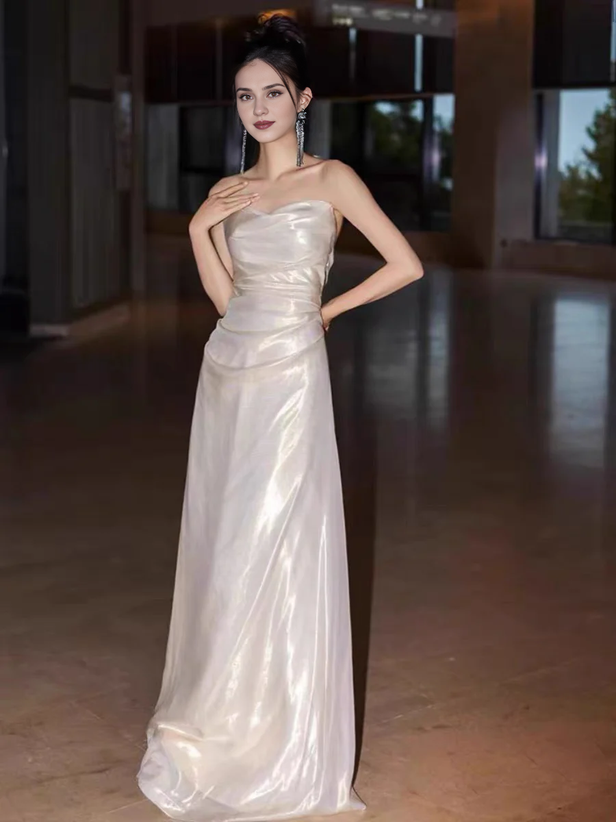 Aimishang Elegant Gowns Evening Dresses Strapless A Line Long Prom Dress Formal Evening Party Dress