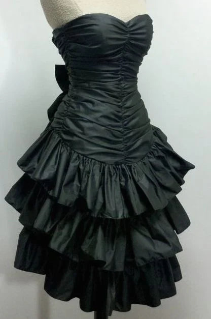 Aimishang Elegant Prom Dresses Strapless Black A Line Short Prom Dress Layered Party Dress Dresses Gowns Evening Dresses