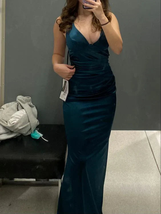 Aimishang Elegant Formal Dresses V Neck Sheath Long Prom Dress Evening Party Dress