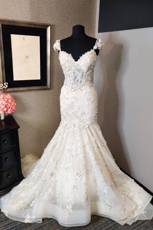 Amazing Mermaid Sweetheart Wedding Dress With Lace
