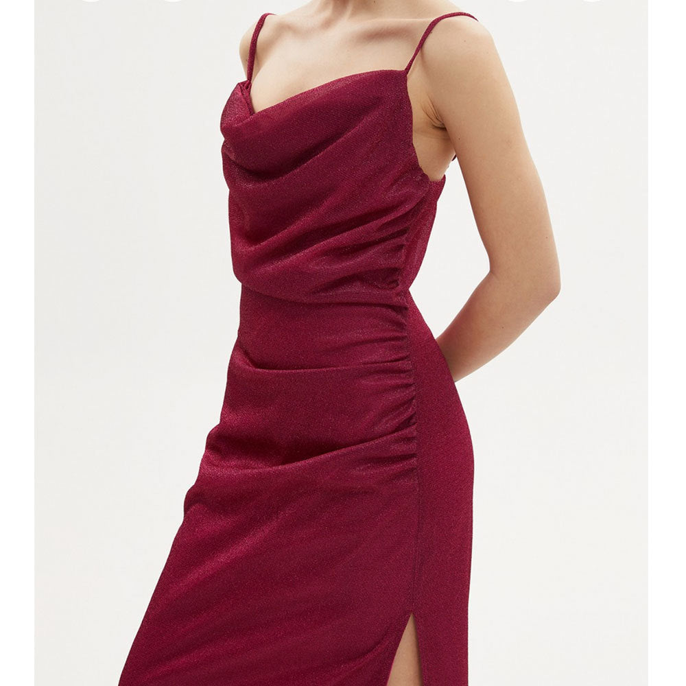 Chic elegant sexy slim shoulder straps and ground length godons evening dresses