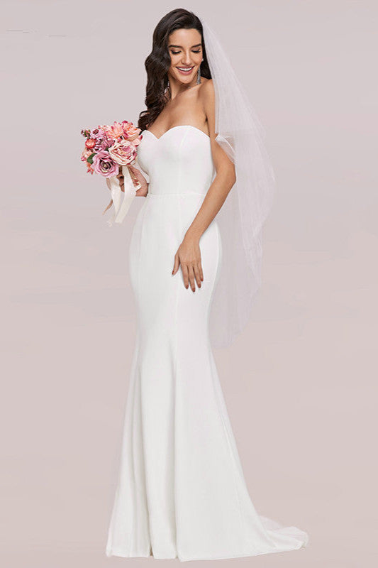 Chic Sweetheart Mermaid Long Wedding Dress