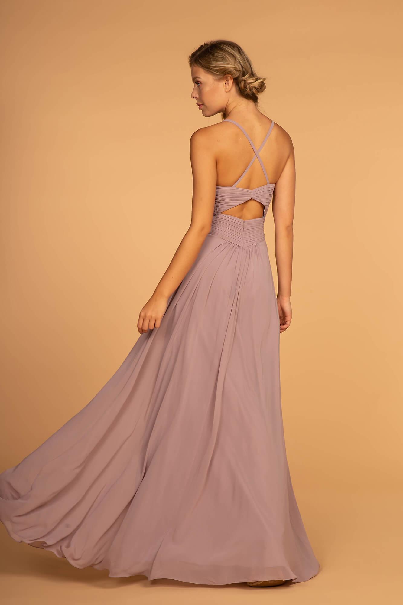 Chiffon Ruched Bodice Long Formal Dress