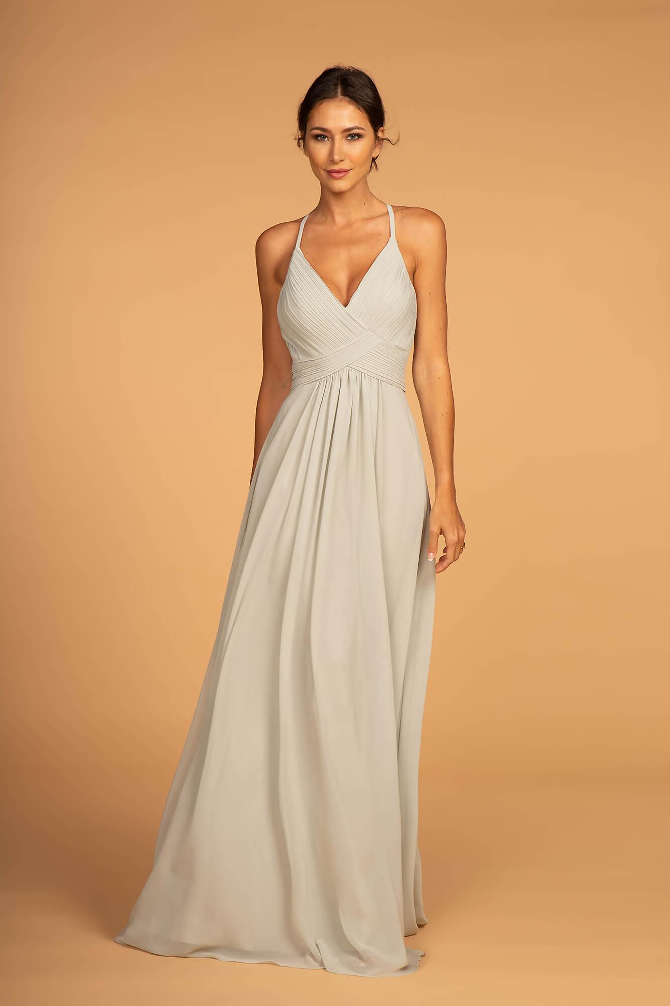 Chiffon Ruched Bodice Long Formal Dress