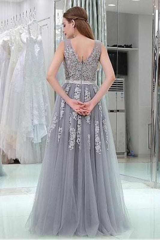 Double V Neck Long Evening Dress Chiffon Bridesmaid Dresses
