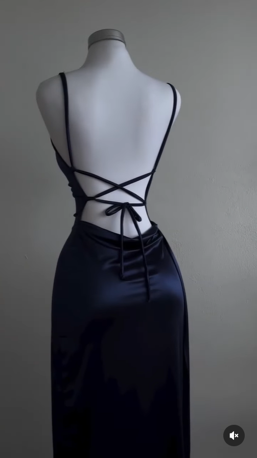 Navy Blue Sheath Satin Long Prom Dress Evening Dresses for Weddings