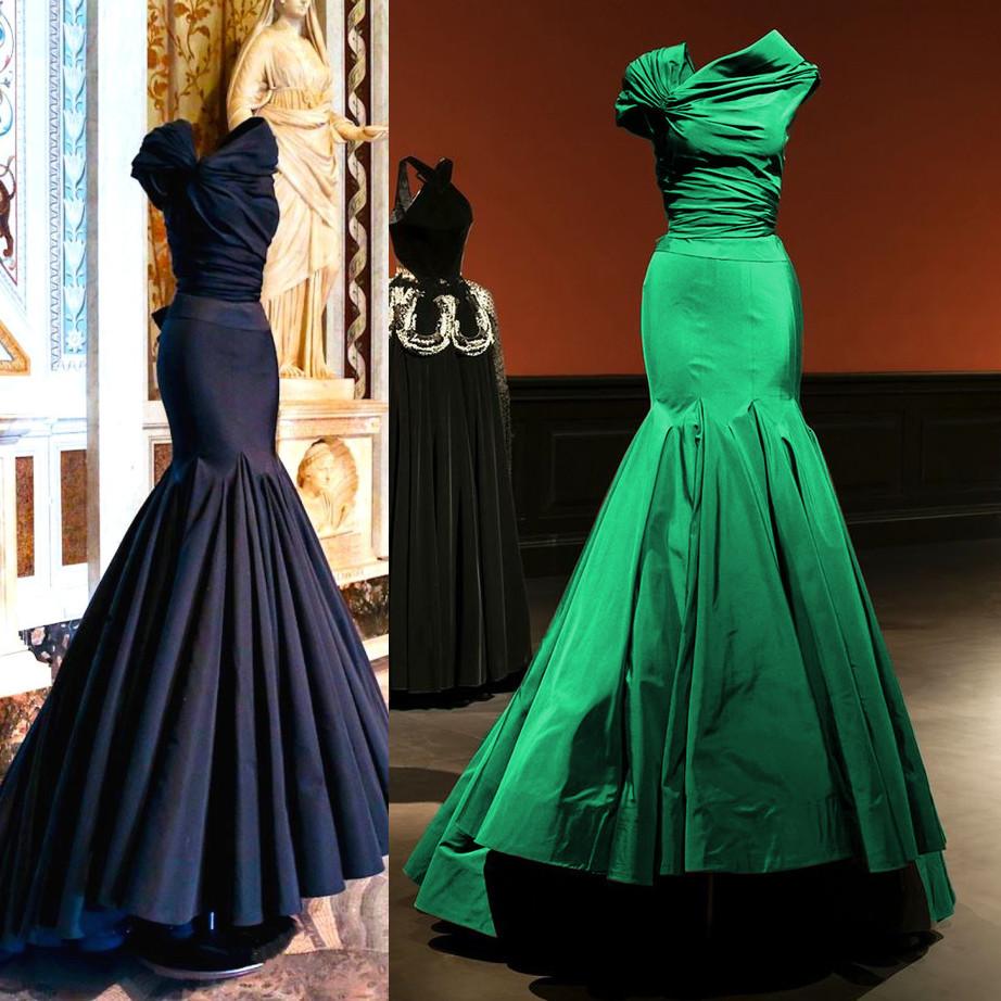 Unique Taffeta Mermaid Prom Evening Dresses 2017 Women's Couture Fashion