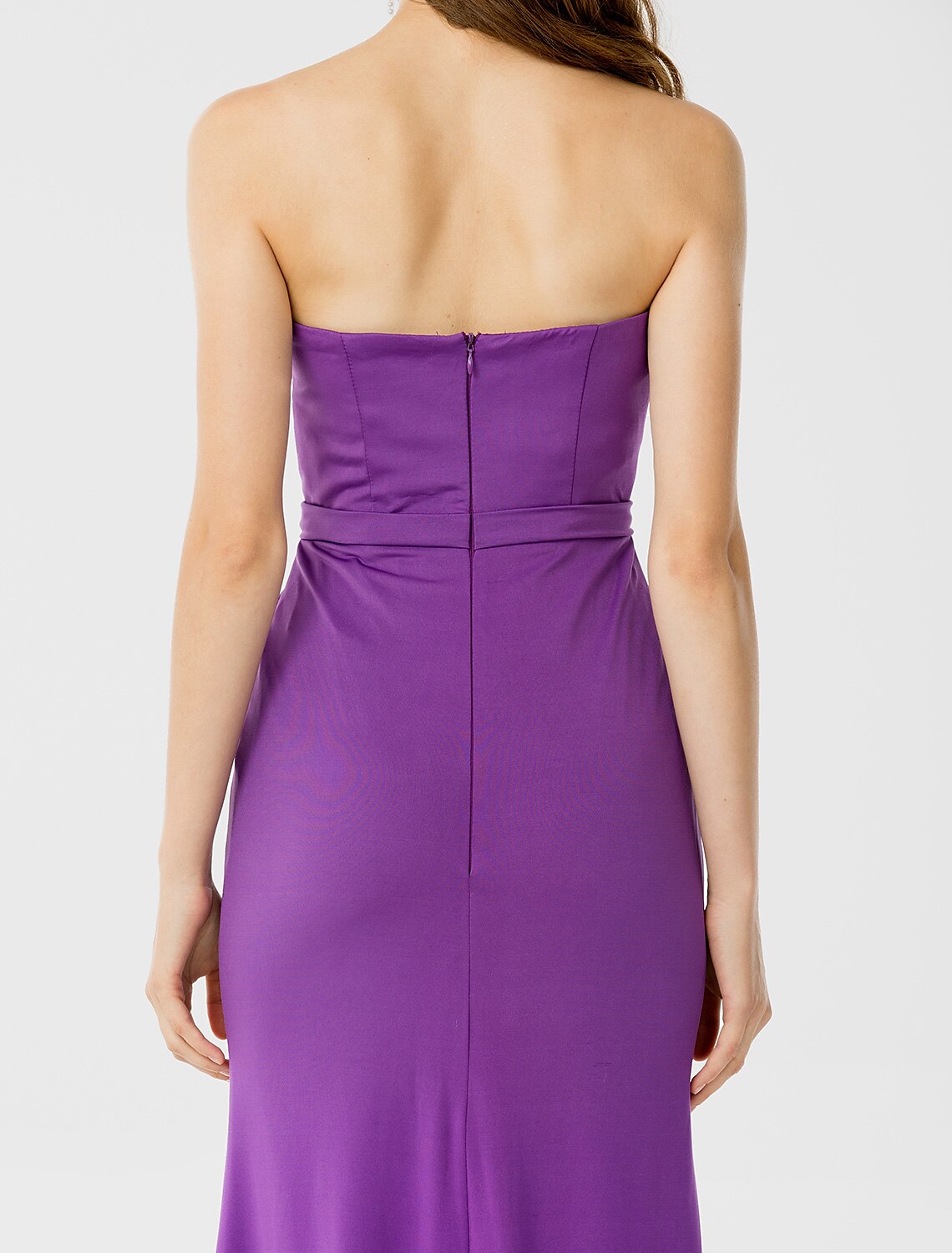 Sheath / Column Bridesmaid Dress Sweetheart Sleeveless Open Back Floor Length Jersey / Floral Lace with Sash / Ribbon / Appliques / Split Front