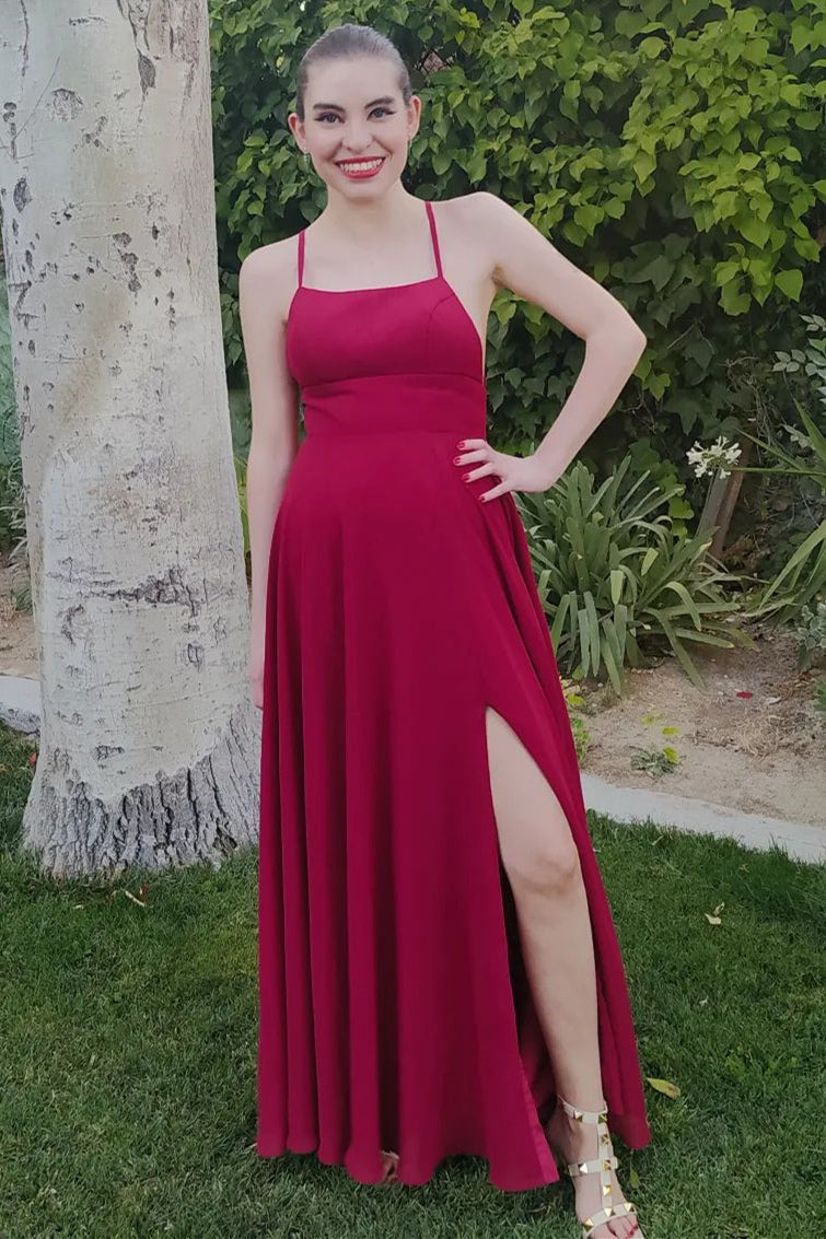 Spaghetti Straps Sage Green Long Bridesmaid Dress