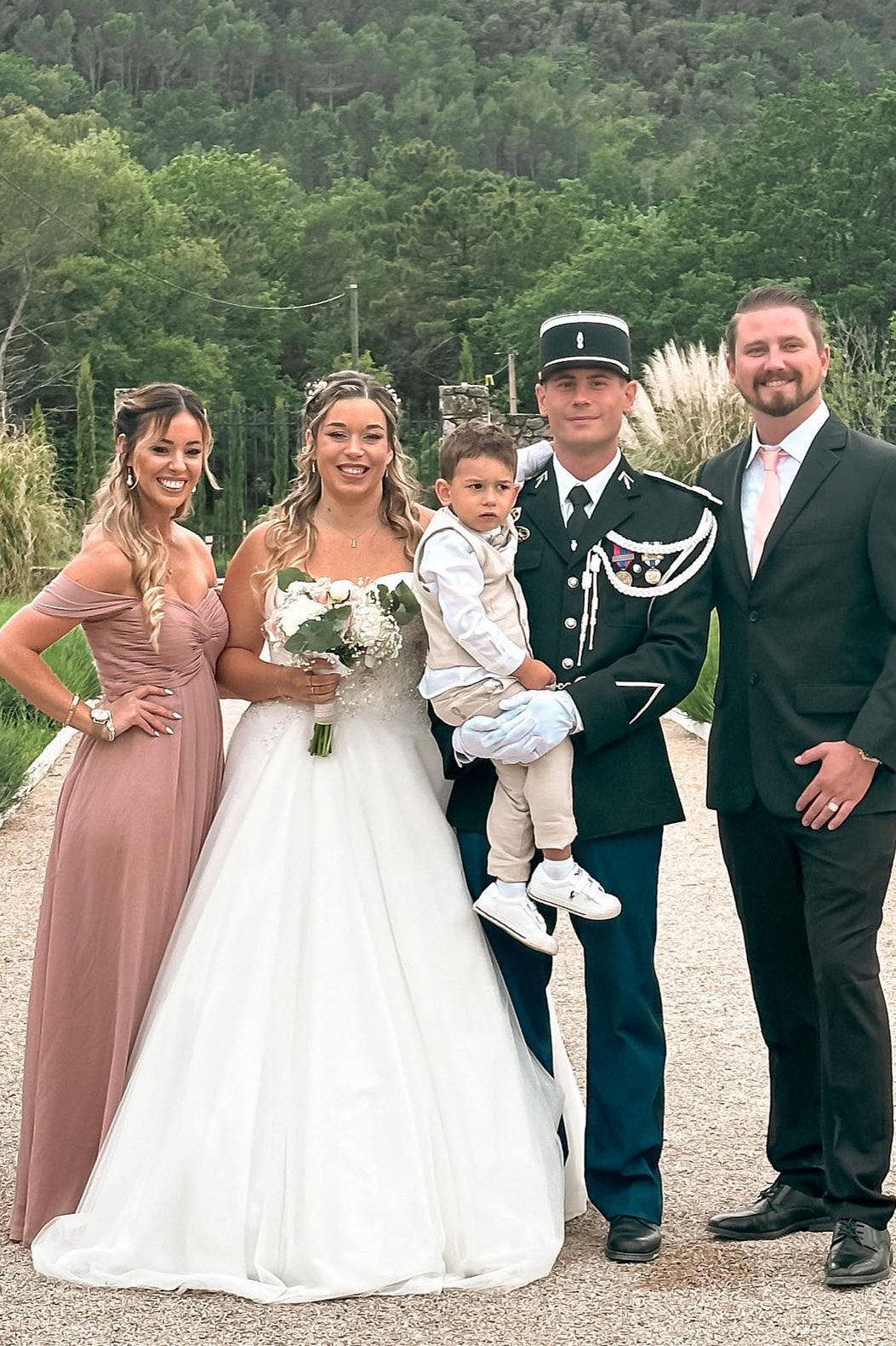 Empire Off the Shoulder Blush Pink Long Bridesmaid Dress