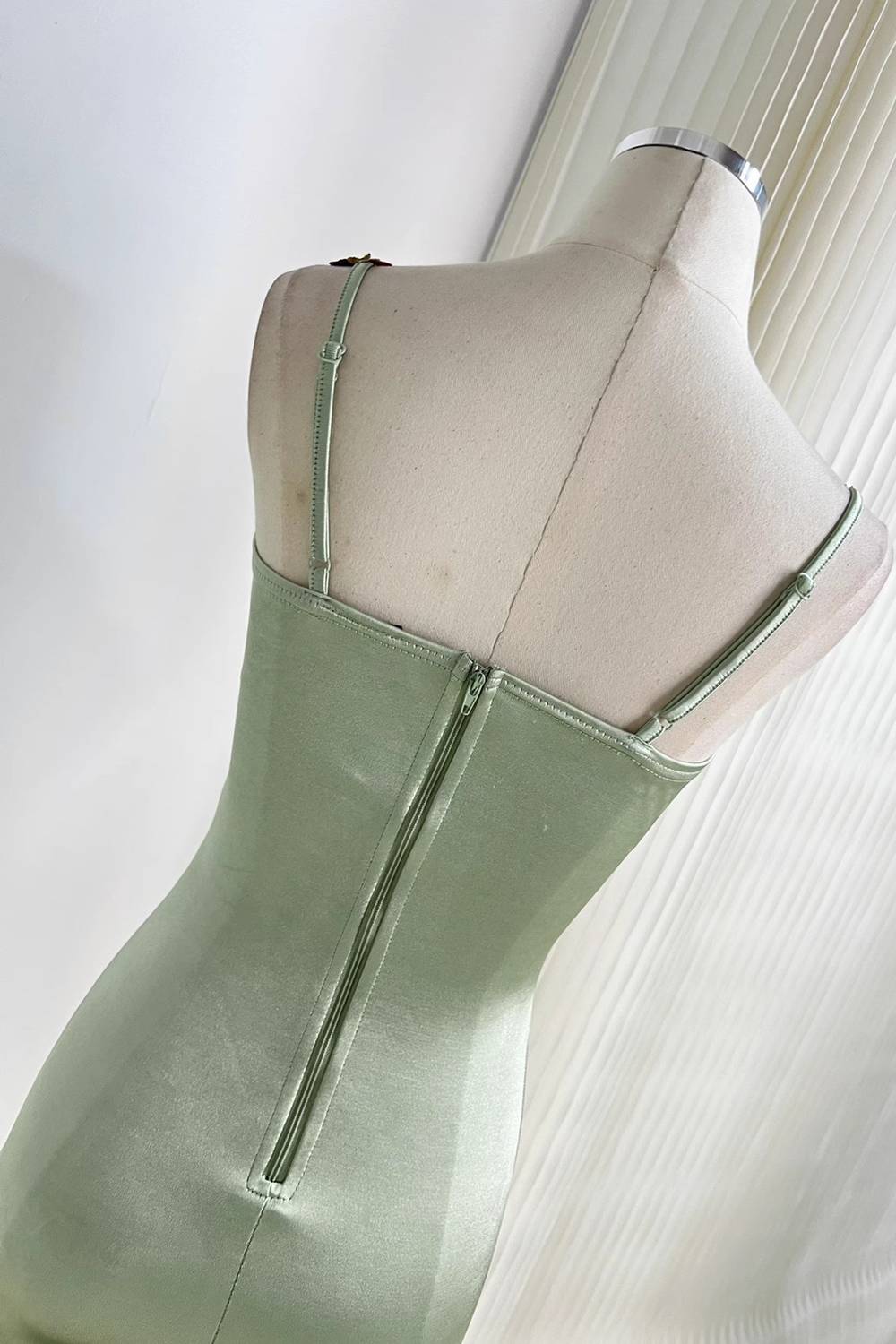 Gorgeous Sage Green Floral Embroidery Short Party Dress