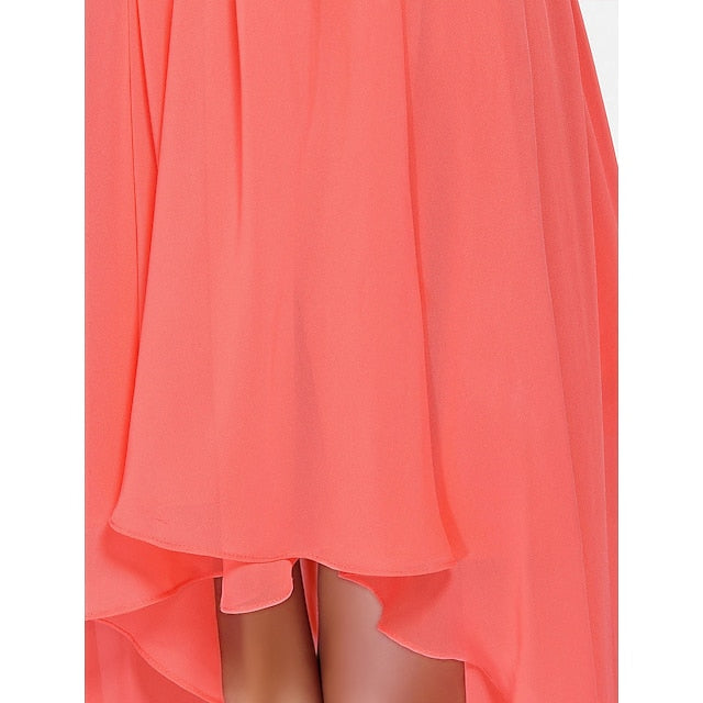 Ball Gown / A-Line Bridesmaid Dress Sweetheart Neckline / Strapless Sleeveless Lace Up Asymmetrical / Short / Mini Chiffon with Criss Cross / Ruched / Draping