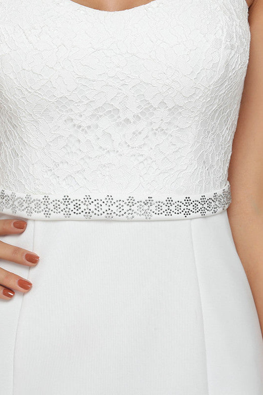 Gorgeous Lace Cap Sleeves Wedding Dress with Beads