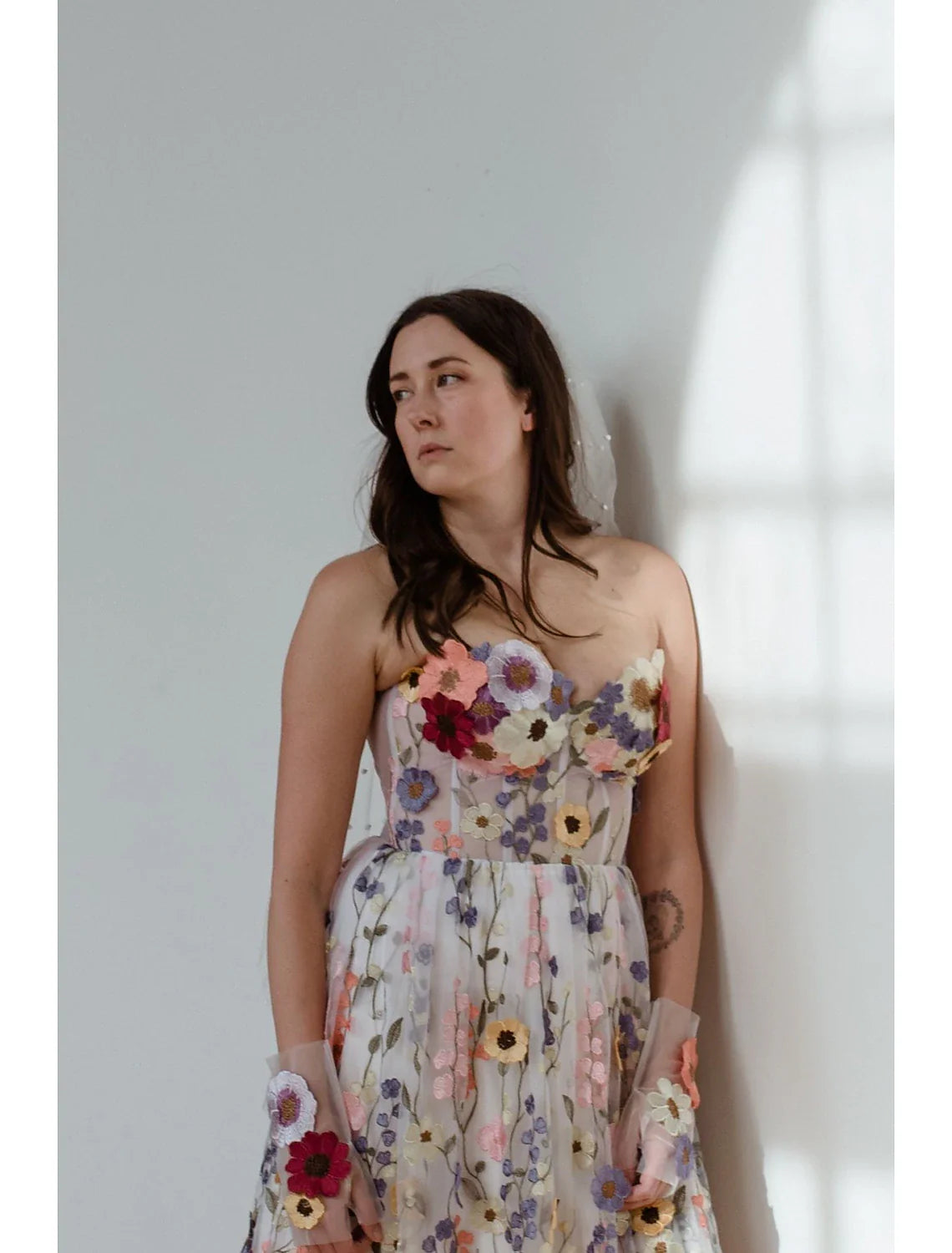 Wholesa A-Line Evening Gown Corsets Dress Formal Wedding Guest Floor Length Sleeveless Strapless Bridesmaid Dress Lace Backless with Embroidery Appliques